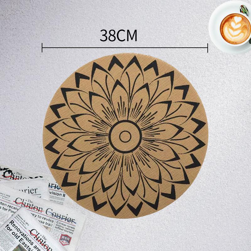 INS Teslin PVC Placemat Vintage Style Heat-Resistant Square Burlap-Look Table Mat for Dining Wedding Decor Kitchen Tableware Pad