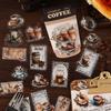 40pcs/pack lace coffee series creative retro aesthetic PET stickers DIY diary handmade scrapbook decorative stickers