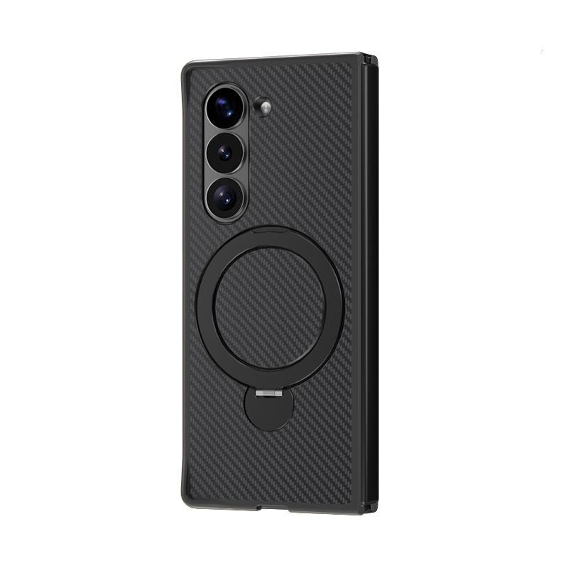 Samsung Zfold6 Mobile Phone Case, Carbon Fiber Folding Rotating Magnetic Bracket for Fold7/4 Mobile Phone Case