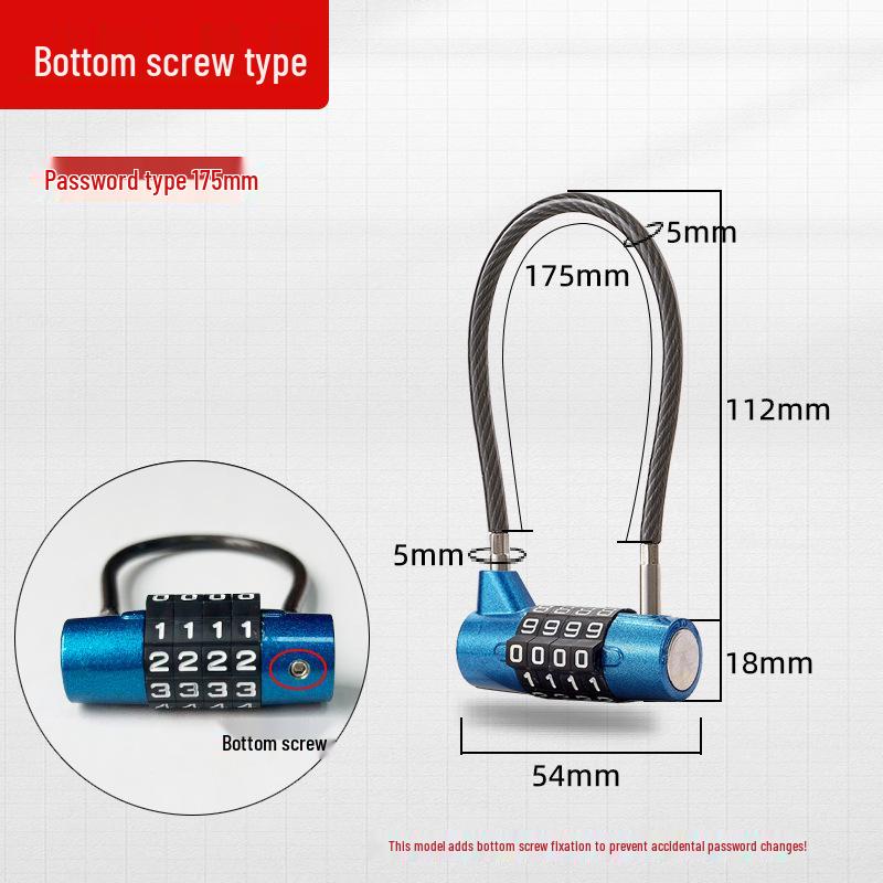 Steel Wire Combination Lock for Patio Furniture, Yard Tools, and Door Handles.