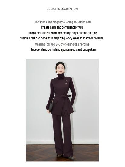 High-Quality Western Style Slim Fit Long Vest & Micro Flare Pants Two-Piece Set