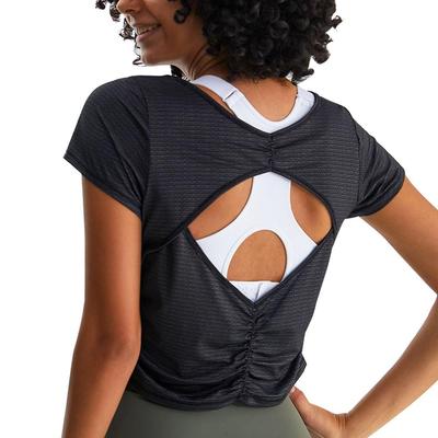 Yodilala Yoga Kühlshirt für ein schönes kurzärmeliges Cropped Sommer-Oberteil, Rücken, T-Shirt, Fitness, Training, Schweißableitend, Schnelltrocknend,