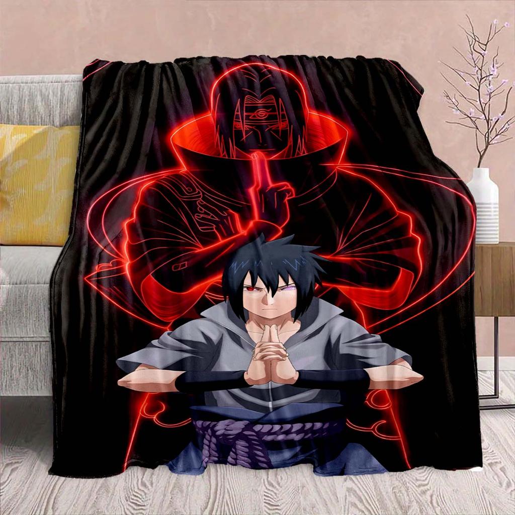 Naruto Anime Flannel Blanket - Soft Warm Perfect for Sofa, Bedding Camping Travel Office Home Decor -QJY