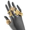 Summer Vacation Starfish Scallop Open Ring Set for Women Men Gold Color Glossy Alloy Flower Adjustable Ring Jewelry Gift