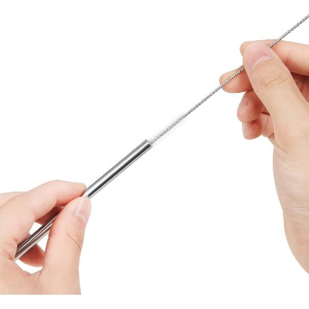 25 Piece Set Stainless Steel Straws Long 8.5 Inch Drinking Metal Straws Reble Drinking Straws for 20 OZ (20 Straight| 5 Brushes)