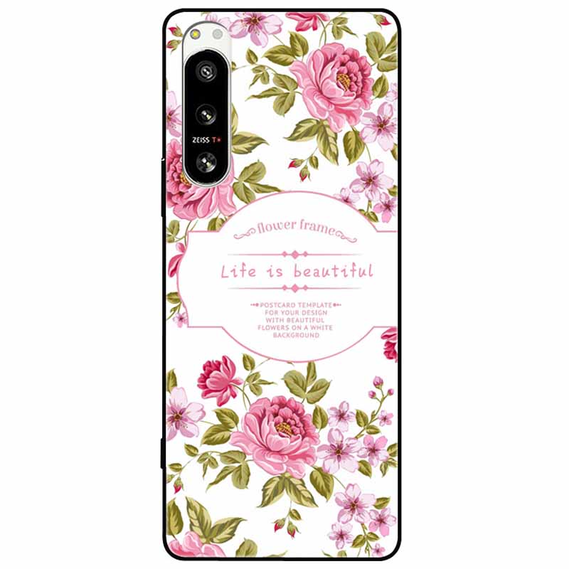 For Sony Xperia 5 IV / 10 IV Case 10IV Soft Black Silicone Forest Painted Phone Back Covers For Sony Xperia 1 IV Case TPU Coque