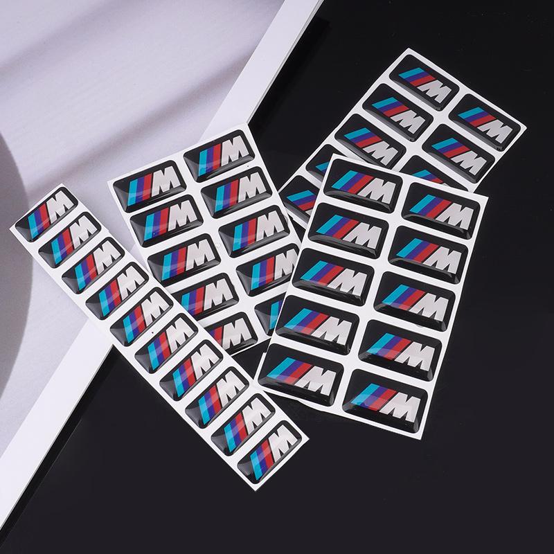 BBIS5 4pcs Car Steering Wheel Hub Caps Center Emblem Sticker DIY Sticker For Bmw M M3 M5 Performance E36 E39 E46 E53 E90 E60 E61 X3 X1