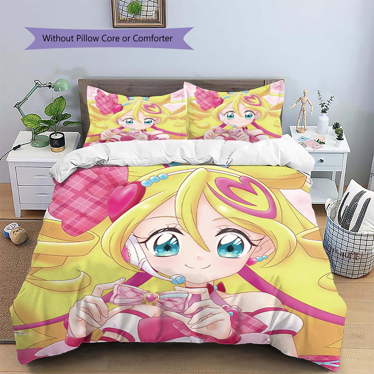 Pretty Cure Character Duvet Cover & Pillowcases, Pretty Cure Fan Bedding, Ideal Gift.chl 135x200cm