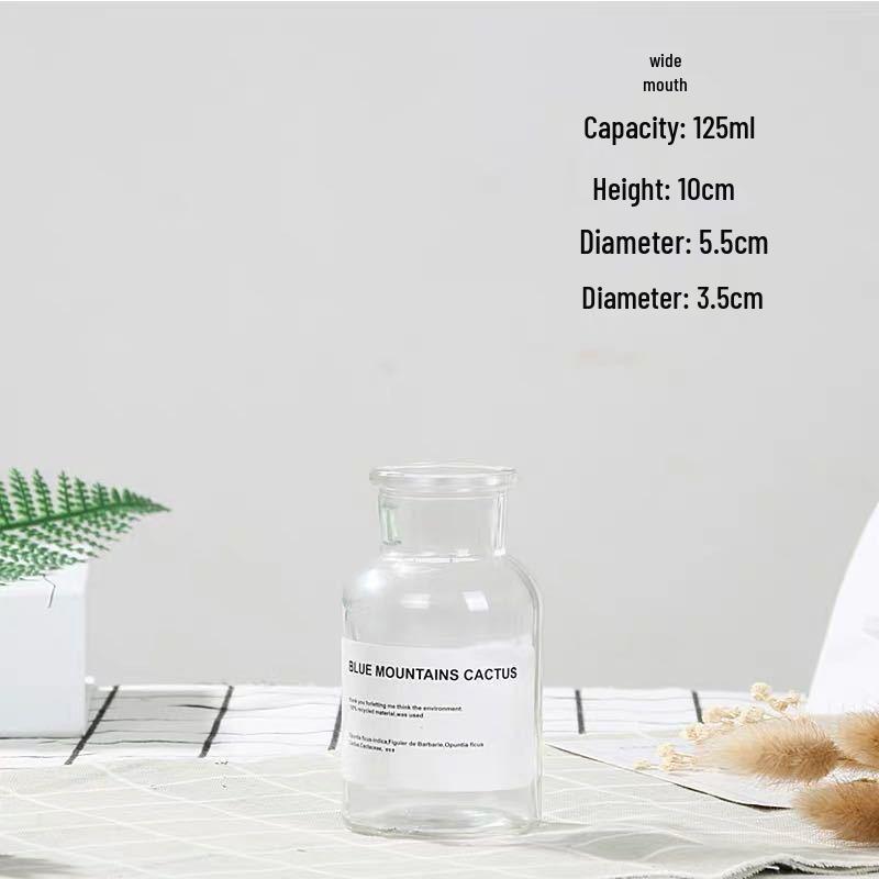 Retro Hemp Rope Glass Vase - Floral Transparent Desktop Ornament