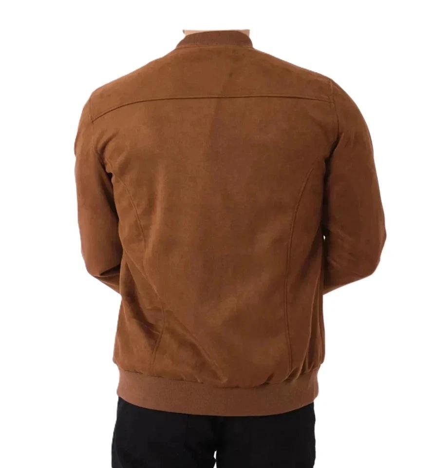 Soft Suede Leather Biker Men's Jacket Brown Genuine Handmade Lambskin Motorcycle