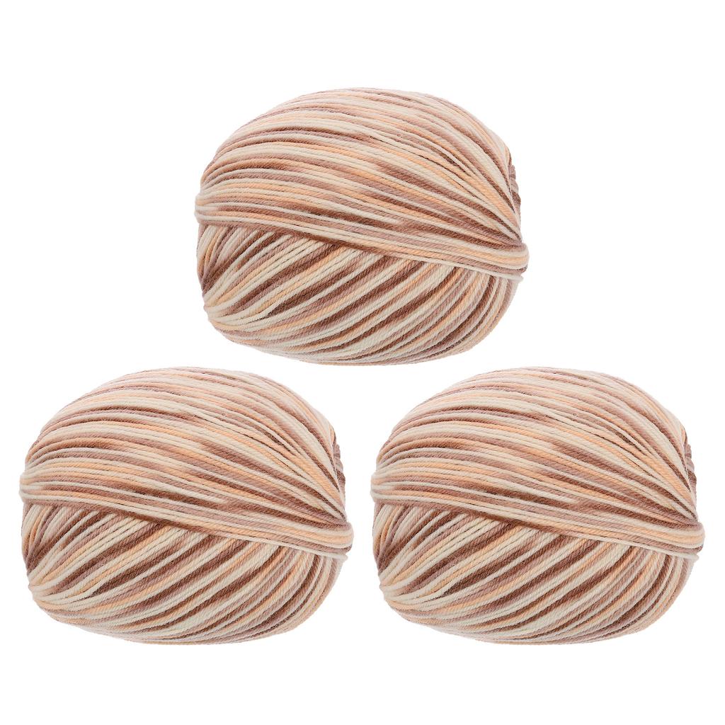100% Wollgarn 4-fädiges Wollvlies Luxuriöses und weiches Garn Handgefärbtes Garn zum Handstricken Häkeln, 3,52 OZ, 306 Yard 3 Knäuel