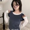 The Pink Layered Sheer Long Sleeve T shirT sTripe shorT Sleeve T shirT seT