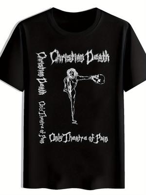 Black T-shirt with Vintage Rock Band Graphic - "Christian Death" Design