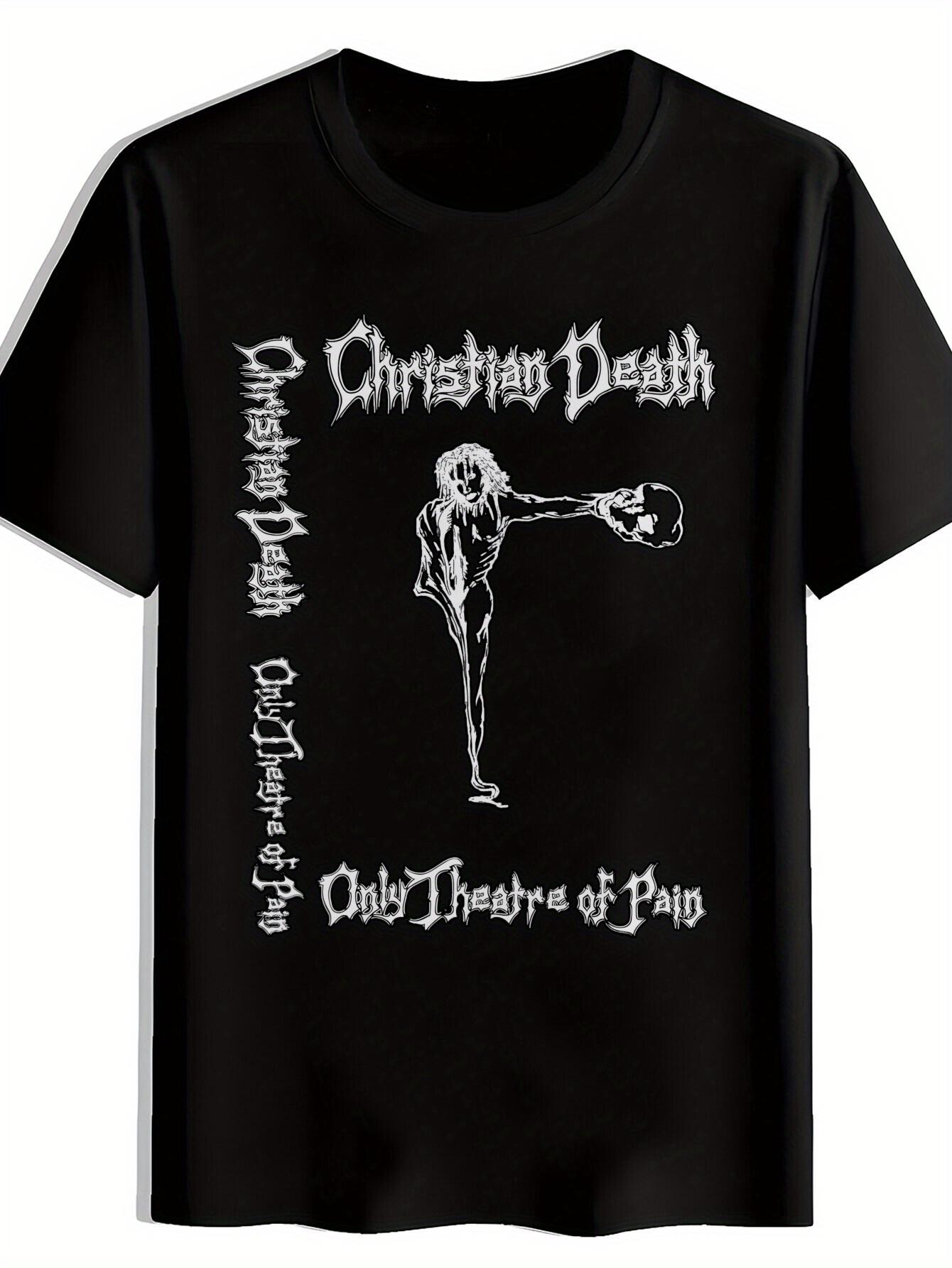 Black T-shirt with Vintage Rock Band Graphic - Christian Death Design XXXXL