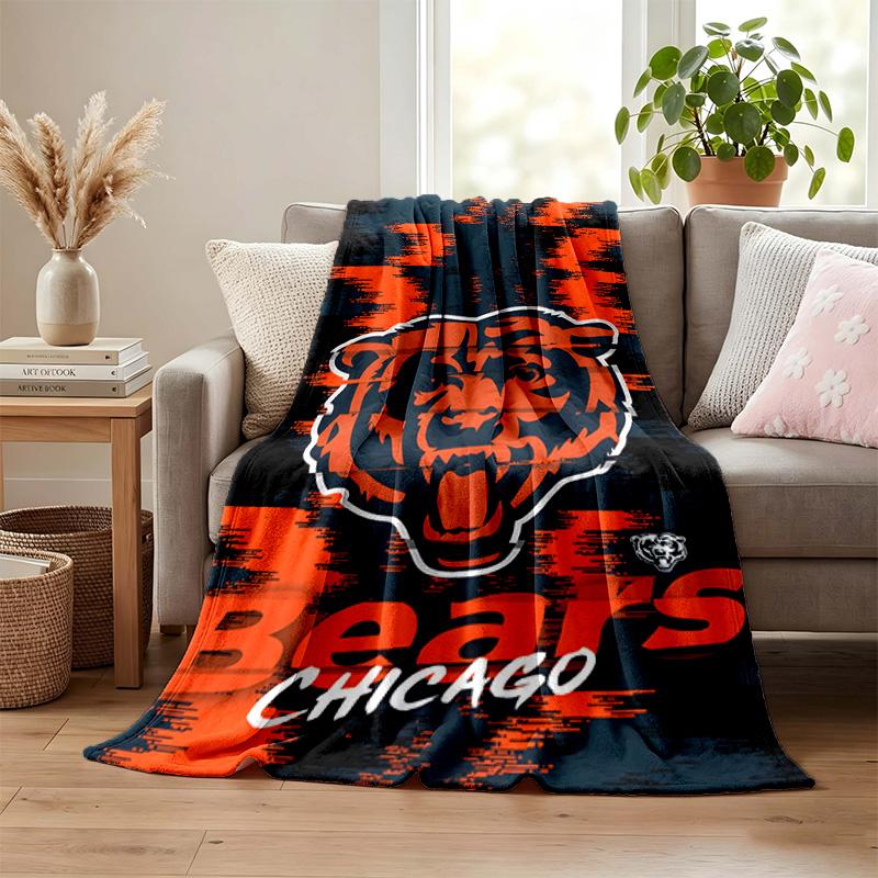 Deka Chicago Bears Flanelová deka Měkká útulná plyšová přehoz na pohovku postel Lehká domácí dekorace