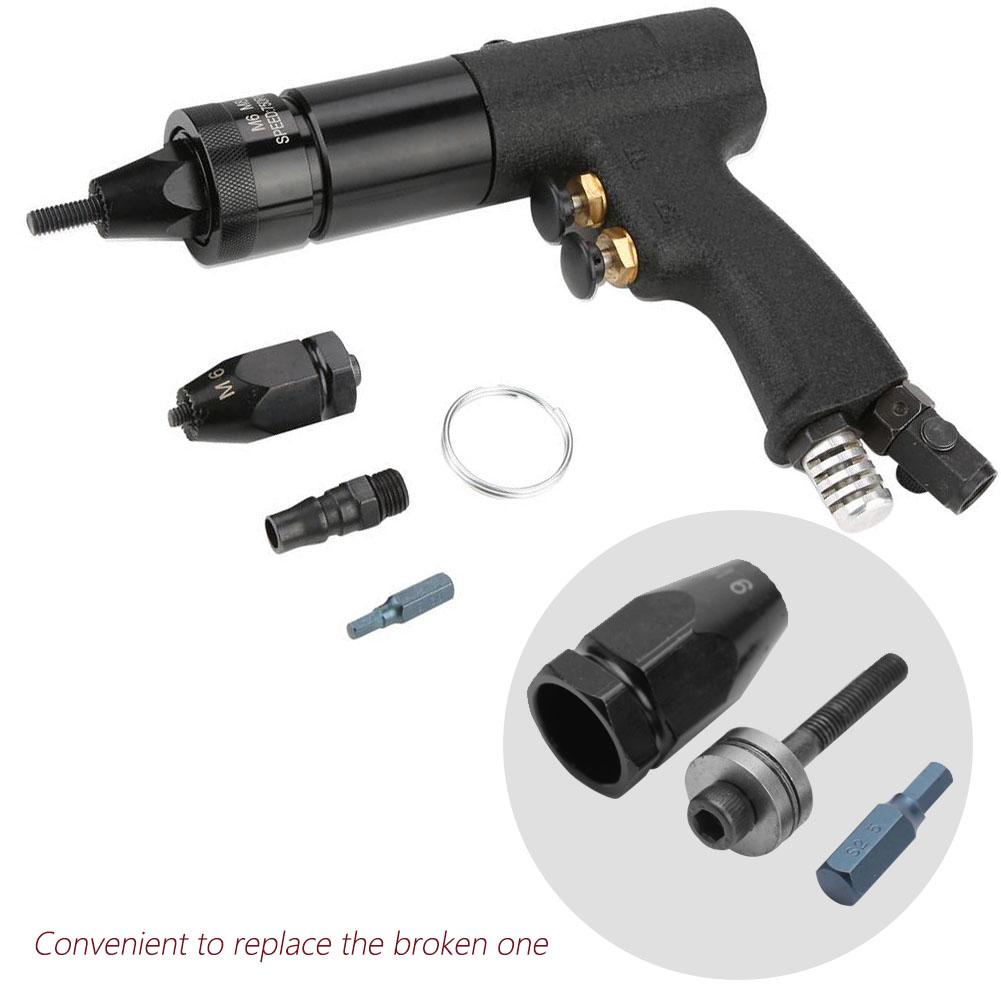 Pneumatic Pull Setter Air Rivets Nut Gun Rivet Nut Head (M6 Hex straight shank)