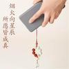 Putuo Mountain Shoushan Stone Wooden Lotus Phone Chain, Auspicious Red Agate Chain, Women's Traditional Chinese Style Handmade Woven Gift Pendant
