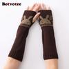 Botvotee Rabbit Sleeves for Women Y2k Accessories Arm Warmers Free Shipping Knitted Winter Warm Fingerless Gloves Cute Fashion