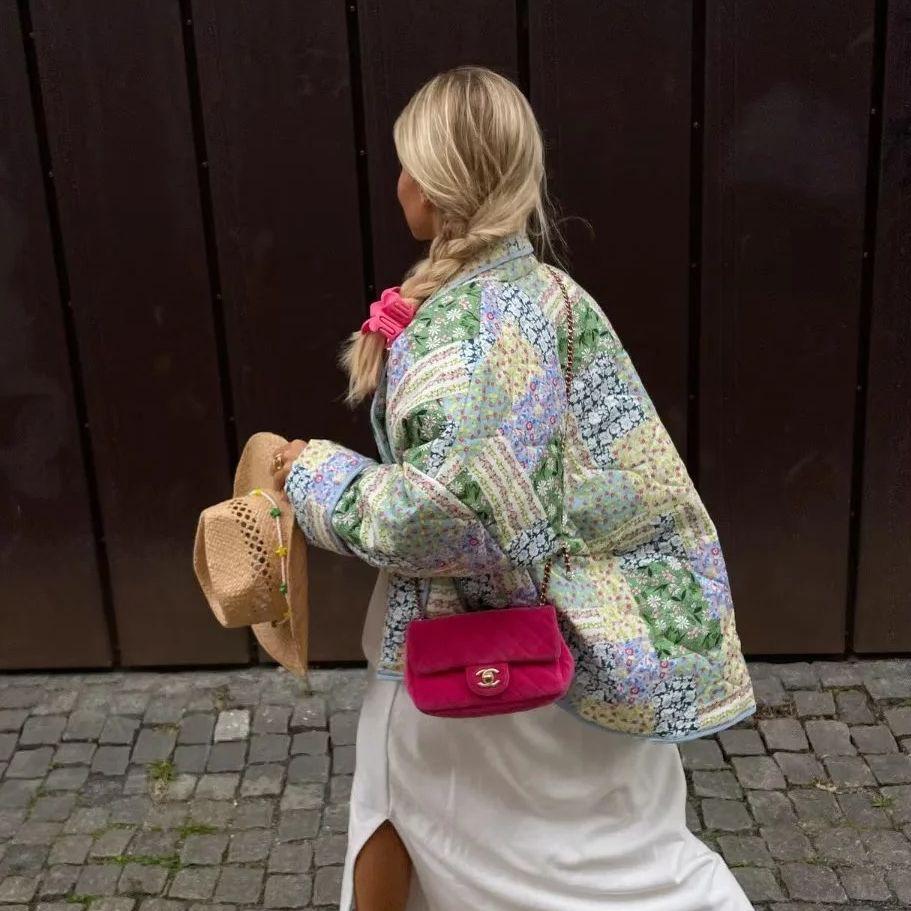 Women's Floral Quilted Short Jacket - Autumn/Winter 2024, M6216