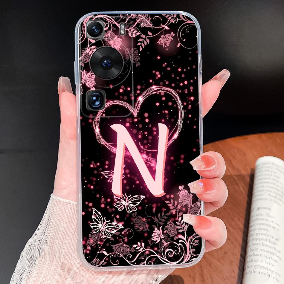 Phone Case For Huawei P60 P50 Pro P50E Lovely Letters Lightweight Soft TPU Transparent Silicone Shell For Huawei P 60 P 50 Cover