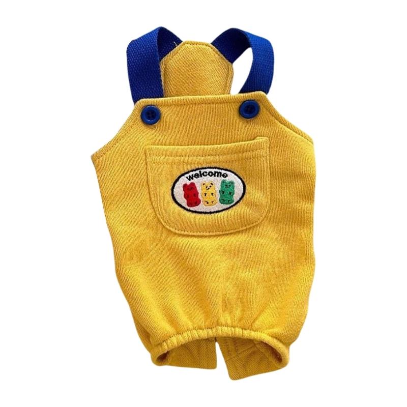 

Dog Cats Overalls Fashion and Easy to Clean Suspender Pants for Pet Outdoor Fashion Clothing for Small Breeds Spring Wear M жёлтый