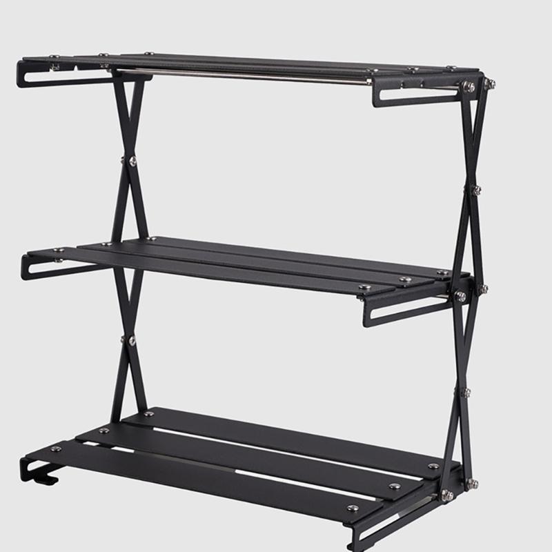 Desktop Storage Rack Camping Storage Rack Storage Display Rack Folding Metal Aluminum Alloy Storage Rack Folding Shelf