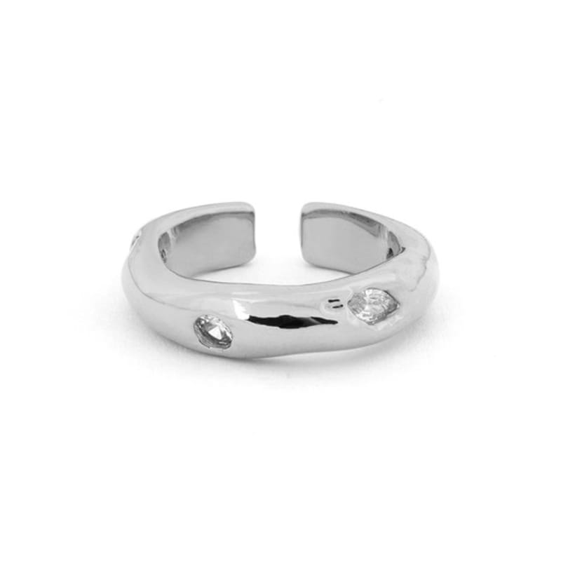 Shertz Rough Melting Cubic Bold Ring