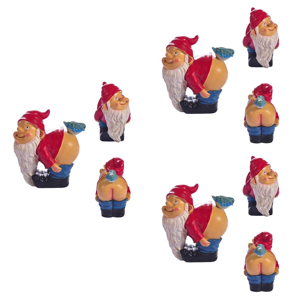 Cheeky Garden Gnome Statue Funny Dwarf Figurine For Outdoor Decoration