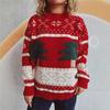 Christmas Sweater Women's Casual Round Neck Knitted Christmas Tree Cartoon Jacquard Holiday New Year Sweater 3517 KTB