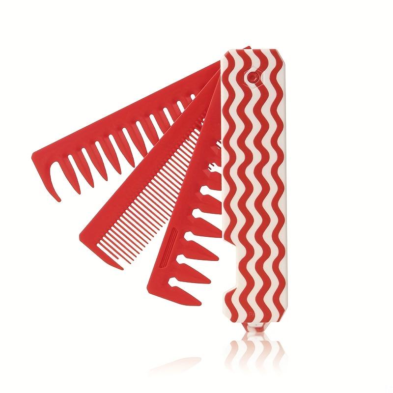 

Портативная дорожная складная расческа-щетка, складная расческа, набор двухсторонних складных расчесок для сумки, подходит как для мужчин, так и для женщин, подарок на Хэллоуин красный