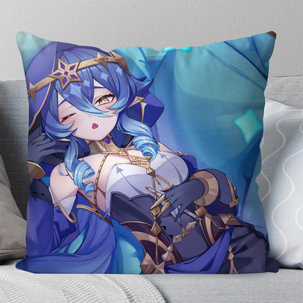 Layla Anime Game Genshin Impact Pillow Case Square Pillow Bedroom Sofa Leisure Comfort Cushion Living Room Home Decoration 40X40