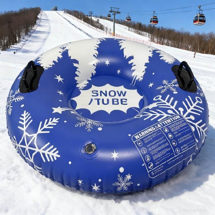 Inflatable Snow Sled with Handles Thickened Winter Inflatable Snow Tube PVC Sledding Tube Winter Snow Sledding Toy