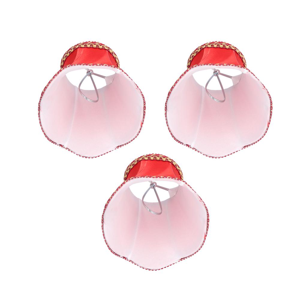 3 Stück E14 Stoff Lampenschirm Modern ClipOn Lampenschirm für Zuhause Wand Kerzenlampen Kronleuchter Rot