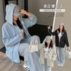 Women's Hooded Zip Up Hoodie Jacket Loose Fit Plus Size Plaid Lined Contrast Casual Long Sleeve Outerwear For Autumn