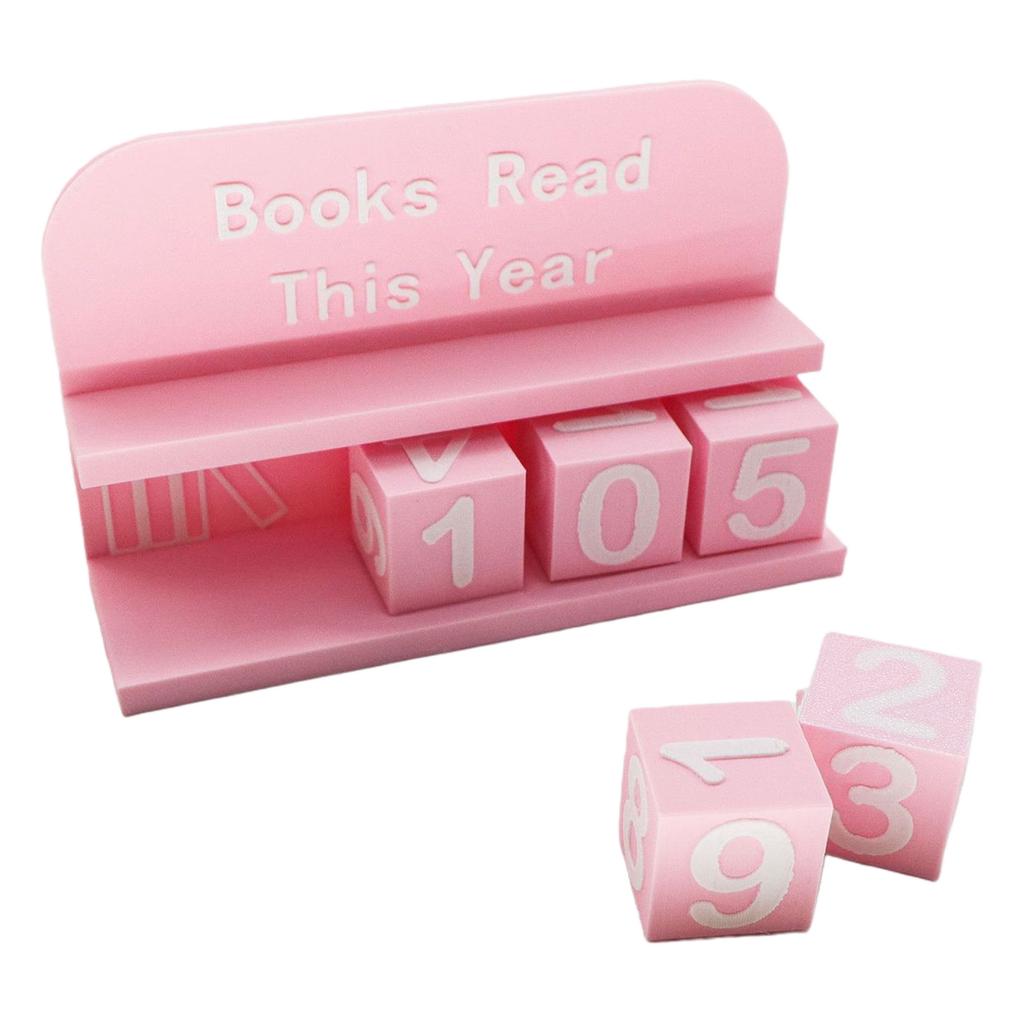3D Printed Reading Tracker with Clear Text and Numbers Bookish Track Shelf Ornament for Desk Office Bookshelf Decoration