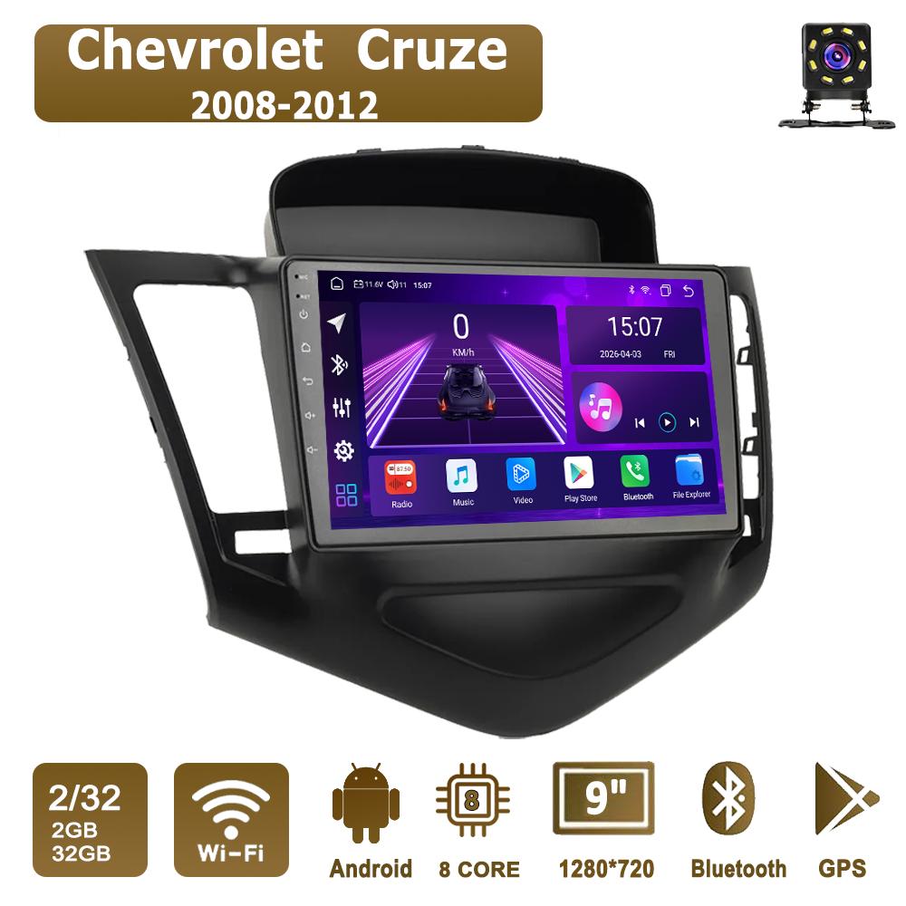 

Android Car-Play Car Radio For Chevrolet Cruze 2008-2012 Multimedia Player Head Unit Stereo GPS Navigation BT WIFI,8 CORE ,2+32GB чорний