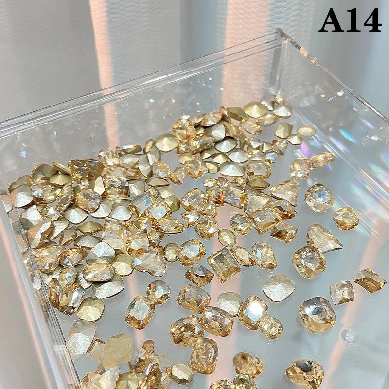 20 db Vegyes Méretű Különböző Alakú Köröm 3D Üveg Kristályok Gyémántok Szerelem Torzítja Szív Szuper Fényes Charmok Drágakövek Kövek D