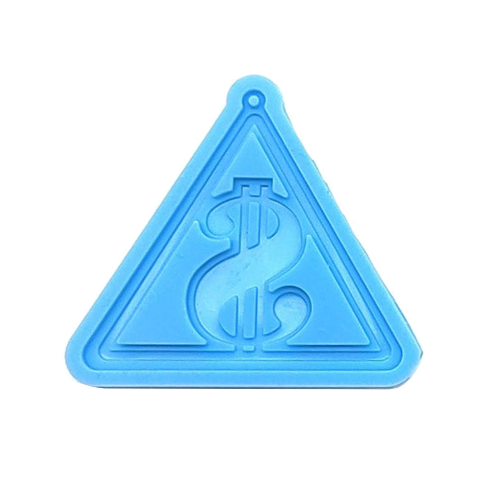 Dollar Sign Triangle Shaped Silicone Resin Mold DIY Craft Keychain Pendant Mold 1 синий