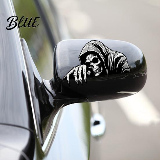 Outdoor Durable Stickers Halloween Skeleton Car Sticker Peeking Decal for Window Bumper Waterproof Vinyl Horror Skull Wall Laptop Decoration Modding