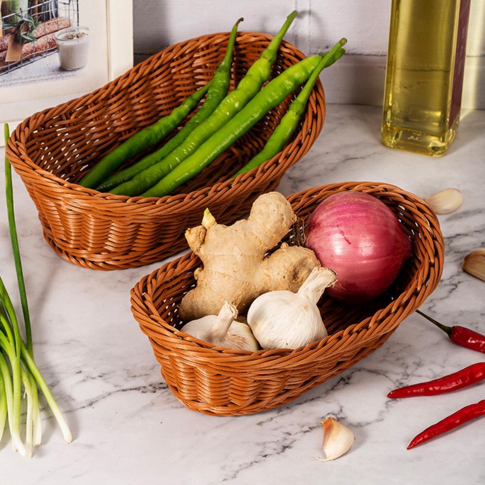 Hardness Rattan Wicker Woven Serving Baskets Household Handwoven Drain Chopstick Fork Spoon Holder 8 Styles