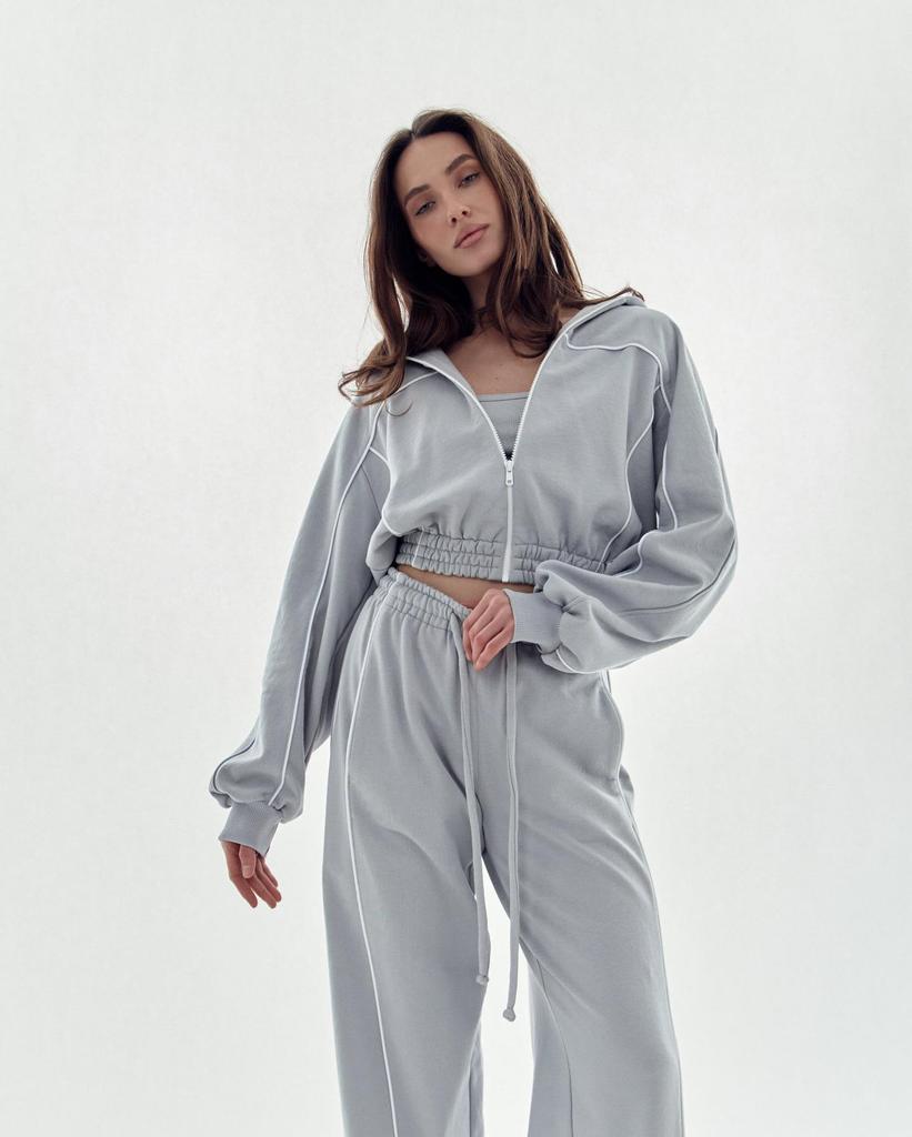 Completo da Donna Casual con Cardigan con Cappuccio e Pantaloni Lunghi a Vita Elasticizzata - Stile Streetwear Europeo & Americano 2025