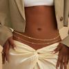 Fashion Metal Double Layered Beads Belly Chains for Women Simple Gold Color Waist Body Chain Beach Party Jewlery Accessories