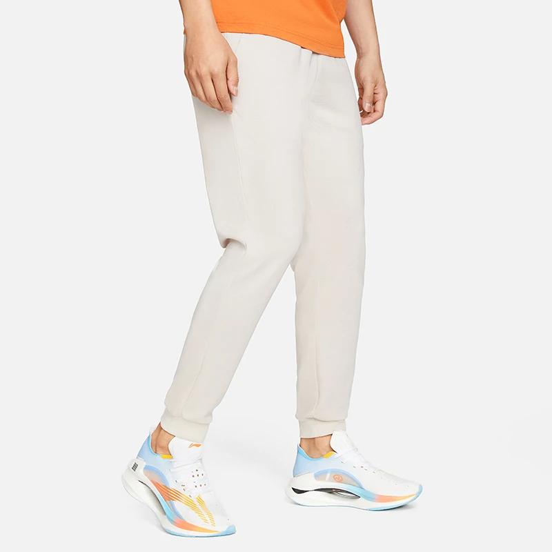 Li Ning Comfortable Tapered Sports Pants Men Bottoms Oatmeal-Gray AKLS351-3