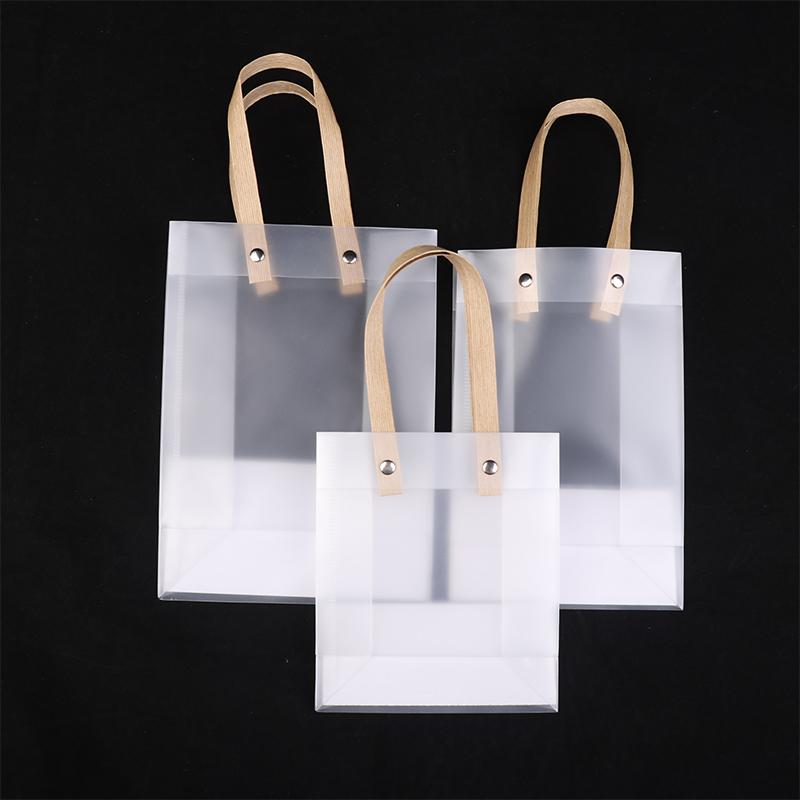 5Pcs Frosted Translucent Pvc Loot Bag Gift Bagbbags For Gifts Packing Bag Pvc Hand Bag Party Decor Souvenir Tote Bags