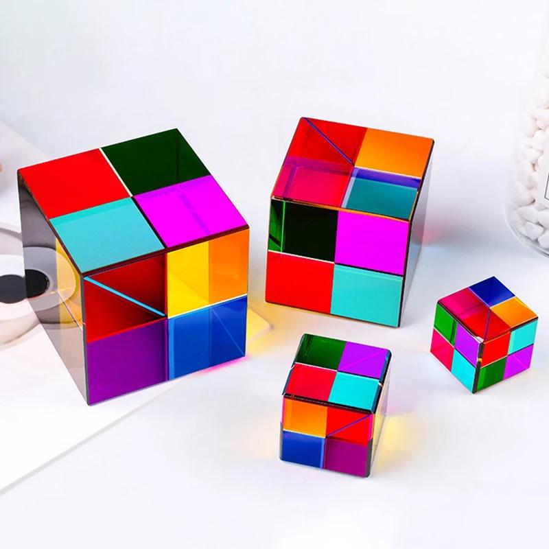 Miniatury Stolní figurky Rubik Cube K9 Barevné Křišťálové kostky Ornamenty Moderní obývací pokoj Originální kreativní sochy Domácí dekorace Řemesla