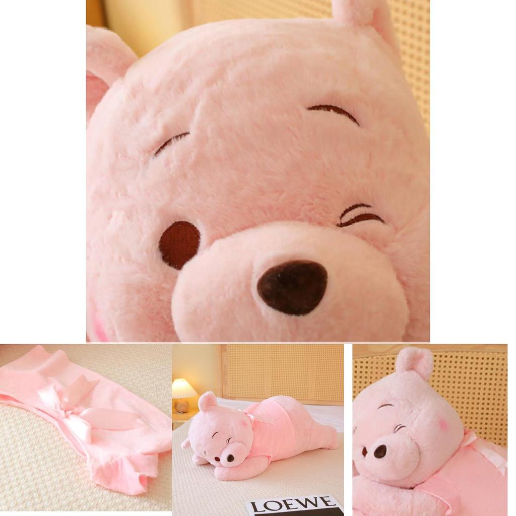 Adorable Pink Winnie The Pooh Plush Toy With Bow For Kids Perfect For Collecting And Cuddling