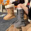Women's thick-soled winter belt buckle lightweight warm anti-cold padded snow boots non-slip wear casual sneakers high cotton boots