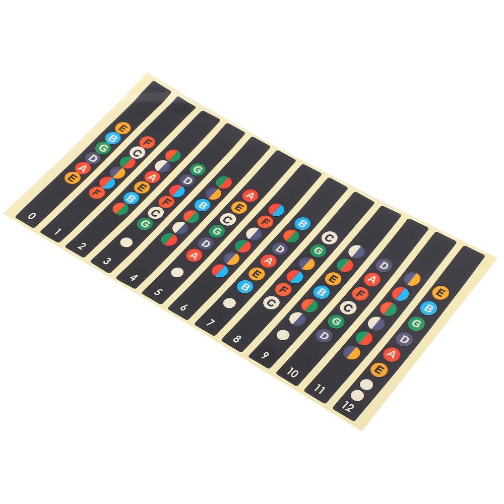 6PCS Black Color Fretboard Note Decals Self-Adhesive Guitar Fret Stickers For Guitar Practice Use