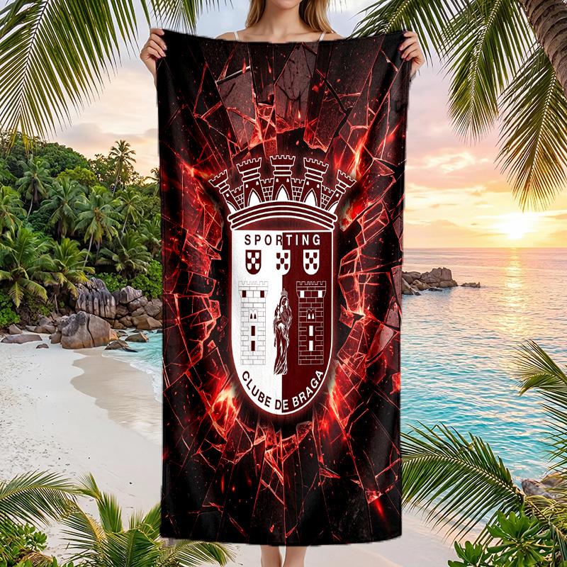 Braga FC Print Quick Dry Beach Towel Microfiber Absorbent Portable Travel Swimming Towel