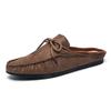 Fashion Summer Half Shoes For Men Dress Shoes Mules Man Slides Leather Casual Shoes Backless Loafers Slippers Flats Sandals 2025